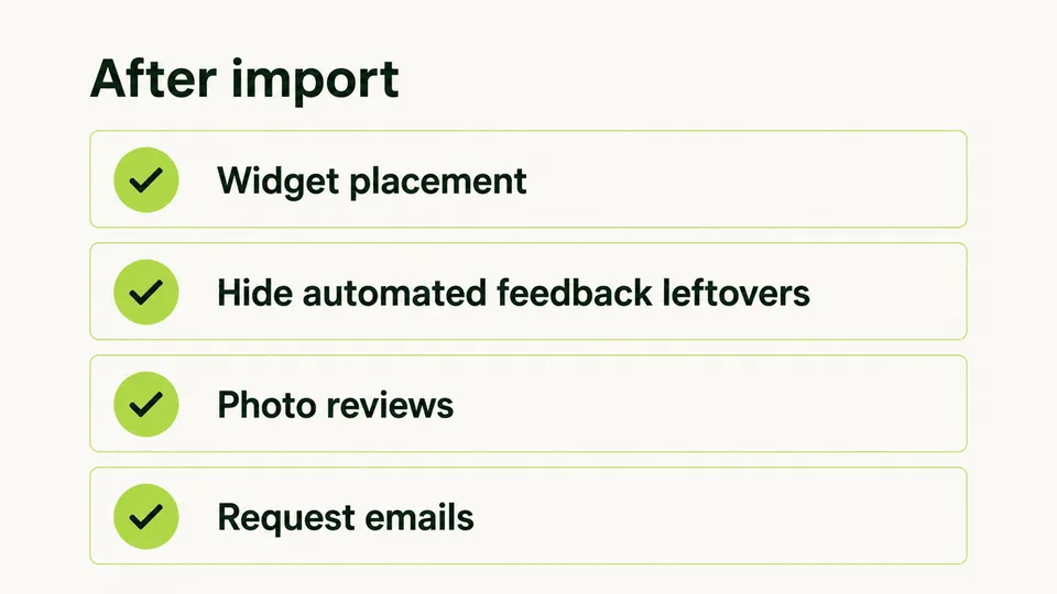 Checklist after importing eBay reviews to Shopify