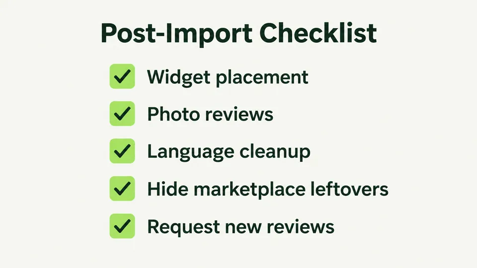 Hybrid checklist after importing Tokopedia reviews to Shopify